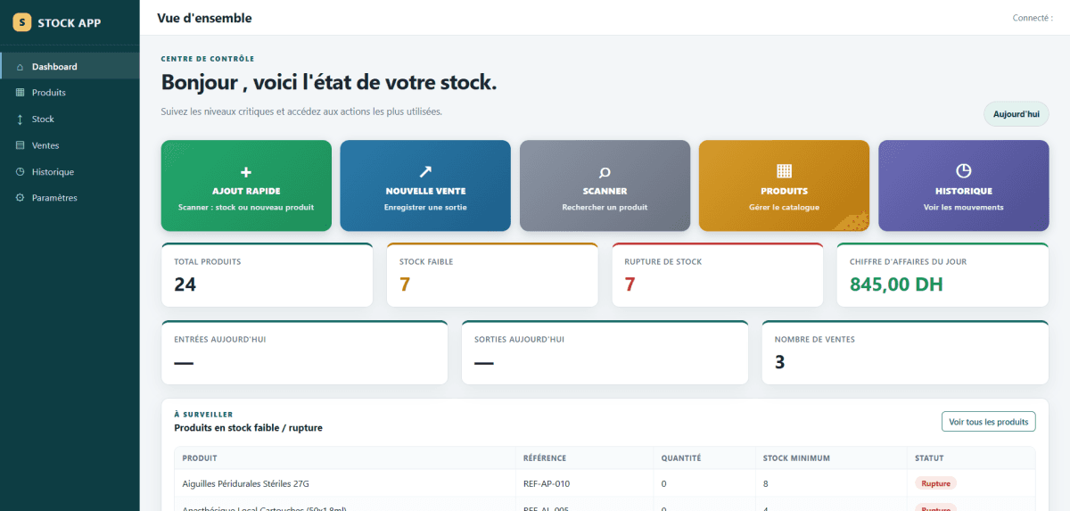 gestion de stock screenshot